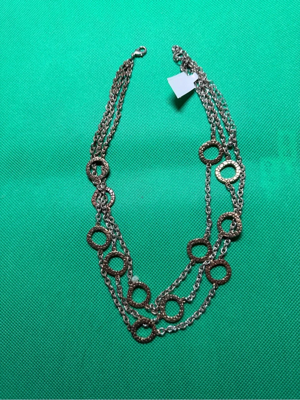 Layered Gold-Tone Circle Link Necklace